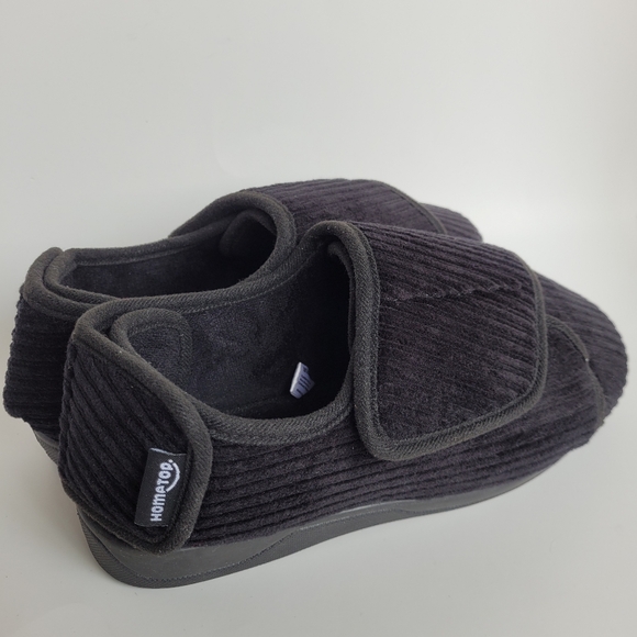Hometop Adjustable Orthopedic Diabetic Slippers Black size 8 - Picture 6 of 12